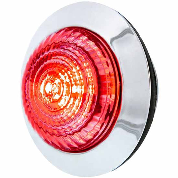 1 1/4 Inch 6 LED Dual Function Light - Red LED/ Clear Lens