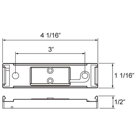 Chrome Mounting Bracket For Rectangular Fender Mount Light