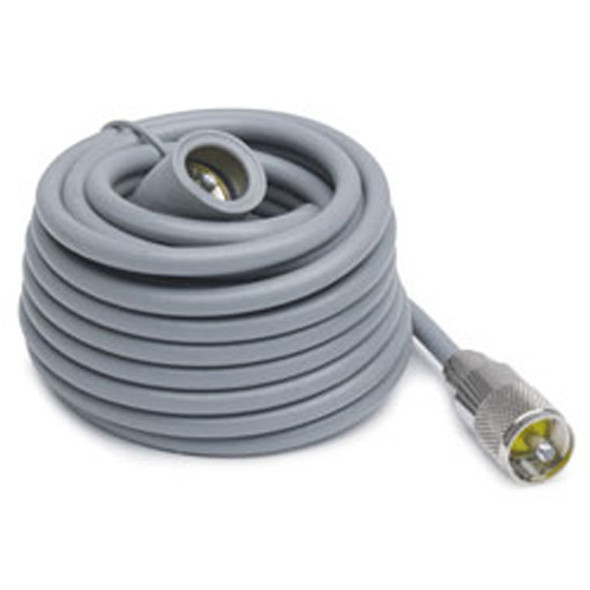 TPHD 18 Foot Gray Super Mini 8 CB Antenna Cable With Soldered PL-259 Connectors
