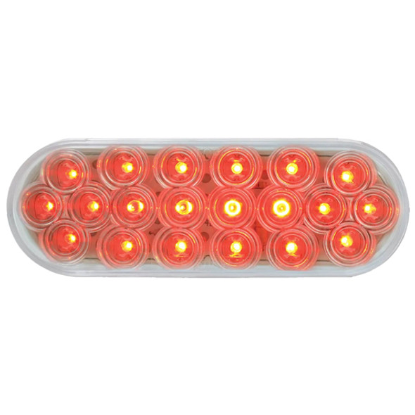 Oval Fleet Led Light, Red/Clear Lens - Stop, Turn & Tail