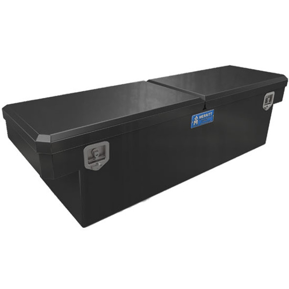 Merritt Aluminum Extra Deep Crossbody Box, 16 X 20 X 60 In, Double Doors, Gloss Black, For Mid-Size Truck