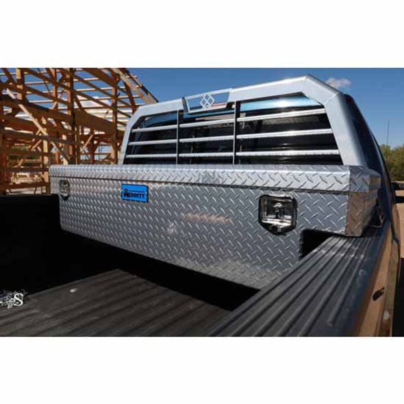 Merrit Aluminum Diamond Plate Standard Crossbody Box, 16 X 20 X 70, Single Door, For Full Size Trucks