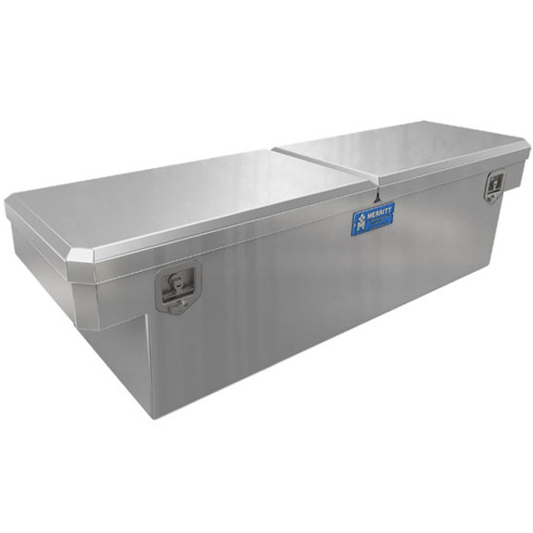 Merritt Aluminum Extra Wide Utility Chest Box 19 X 26 X 70, Double Door, White, For Full Size Trucks