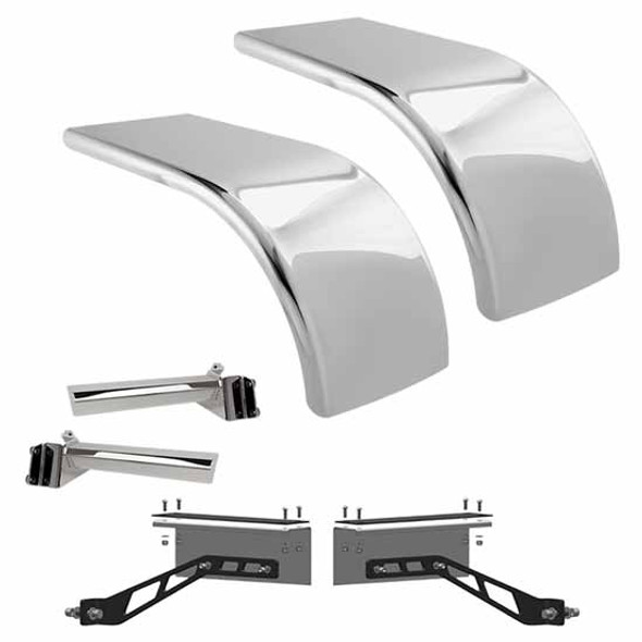 Hogebuilt 68 Inch Stainless Steel Half Fender Kit  For Peterbilt W/ Air Leaf Suspension Hogebuilt 68 Inch Stainless Steel Half Fender Kit  For Peterbilt W/ Air Leaf Suspension