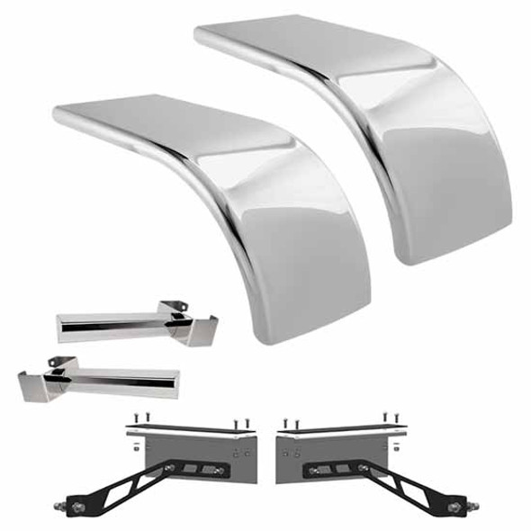 Hogebuilt 68 Inch Stainless Steel Half Fender Kit  For Peterbilt Low Air Leaf Suspension Hogebuilt 68 Inch Stainless Steel Half Fender Kit  For Peterbilt Low Air Leaf Suspension