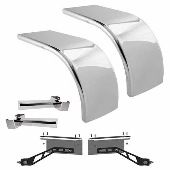 Hogebuilt Low Rider 72 Inch Stainless Steel Half Tandem Fender Kit  For Peterbilt W/ Low Air Leaf Suspension Hogebuilt Low Rider 72 Inch Stainless Steel Half Tandem Fender Kit  For Peterbilt W/ Low Air Leaf Suspension