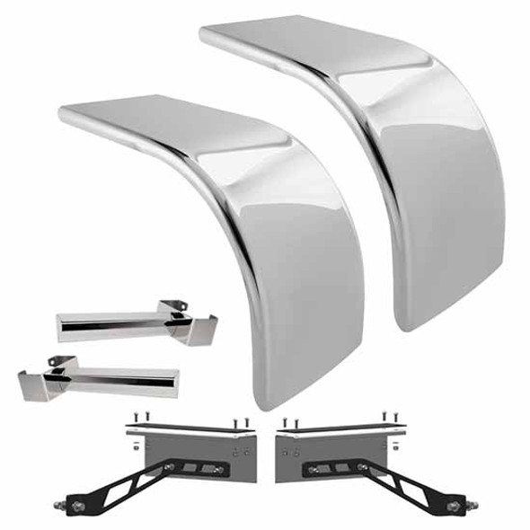 Hogebuilt 80 Inch 304 Stainless Steel Half Fender Kit  For Peterbilt W/ Low Air Leaf Suspension Hogebuilt 80 Inch 304 Stainless Steel Half Fender Kit  For Peterbilt W/ Low Air Leaf Suspension