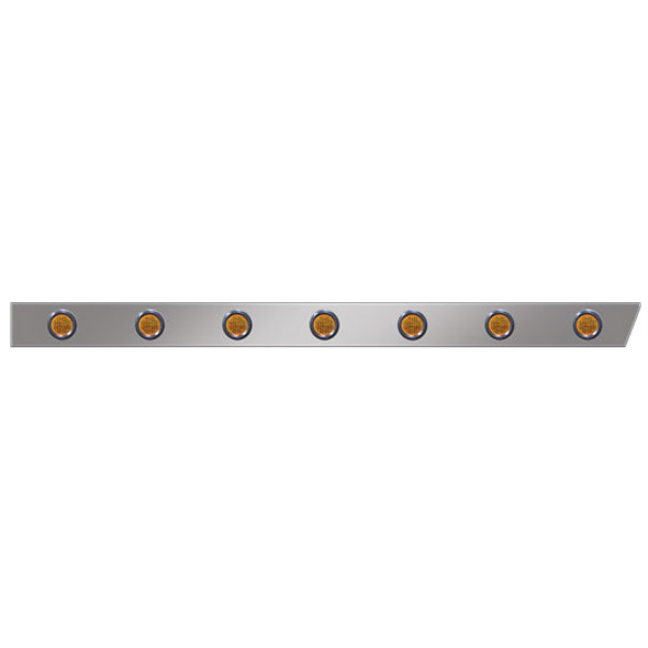 SS Standard Cab Panels W/ 14 - 2 Inch Round Lights - Amber LED / Amber Lens  For Peterbilt