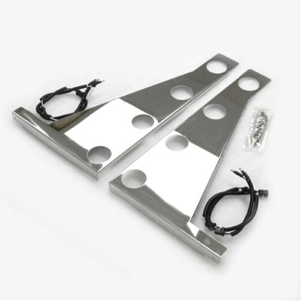 3 X 36, 48 Or 63 Inch Stainless Steel Sleeper Extension Panels W/ 8 - 2 Inch Light Holes For Peterbilt
