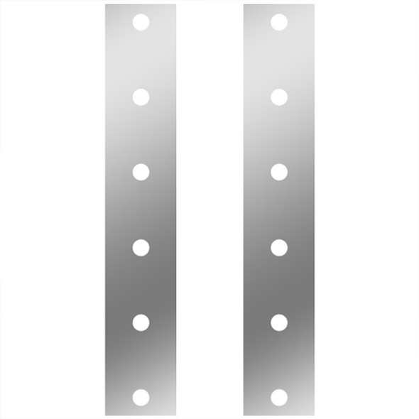 Stainless Steel Rear Light Panels For 13 Inch Air Cleaner W/ 6 3/4 Inch Bulkhead Light Holes For Peterbilt 378, 379, 388, 389