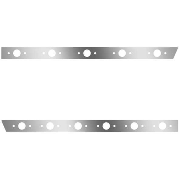 3 Inch Stainless Steel Standard Cab Panels W/ 11 Total P1 Light Holes For Peterbilt 389 131 BBC
