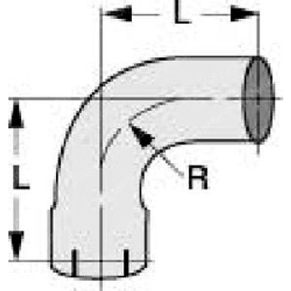 TPHD Aluminized Steel 5 Inch Dia Exhaust Elbow,90 Degree Radius, 5.5 Application, 9 X 9 Inch Length W/ Expansion