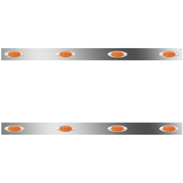 3 Inch Sleeper Panels W/ 8 P1 Amber/Amber LED Lights For Peterbilt W/ 48/58 Inch Unibilt Sleepers No Extenders