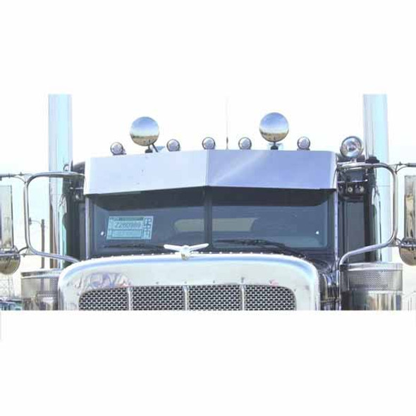 Stainless Steel 14 Inch Visor W/ Cab Mounted Mirrors