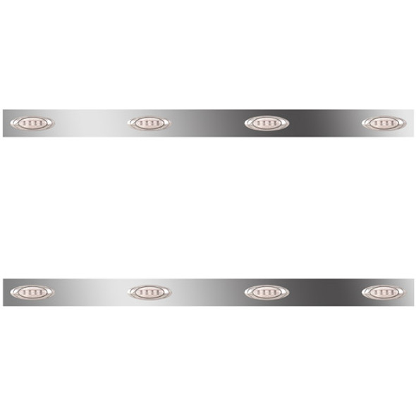 3 Inch Sleeper Panels W/ 8 P1 Amber/Clear LED Lights For Peterbilt W/ 63/72 Inch Unibilt Sleepers No Extenders