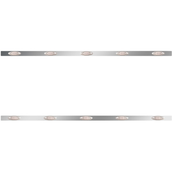 4 X 80 Inch Sleeper Panel W/ 5 P1 Amber/Clear LED Lights For Peterbilt 567, 579 W/ 80 Inch Sleepers W/O Extenders