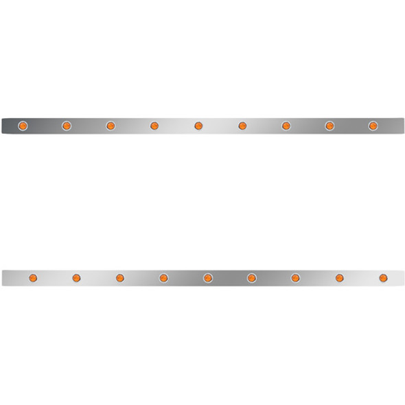 2.5 X 72 Inch Sleeper Panel W/ 9 - 3/4 Inch Amber/Amber LED Lights For Peterbilt 567, 579 - Pair