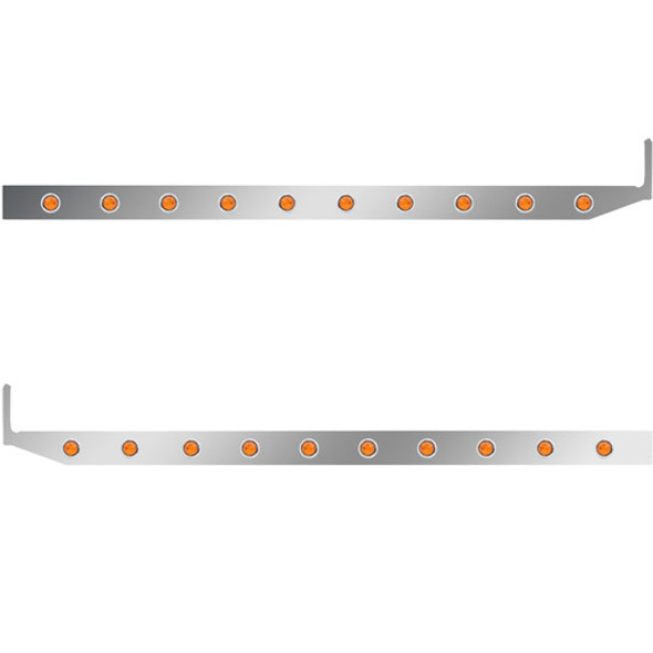 2.5 X 58 Inch Sleeper Panel W/ 10 - 3/4 Inch Amber/Amber LED Lights For Peterbilt 567, 579 - Pair