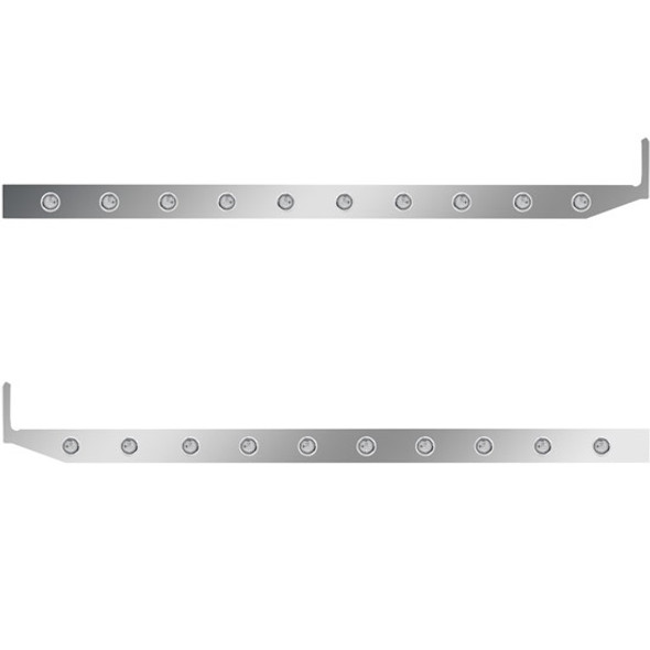 2.5 X 58 Inch Sleeper Panel W/ 10 - 3/4 Inch Amber/Clear LED Lights For Peterbilt 567, 579 - Pair