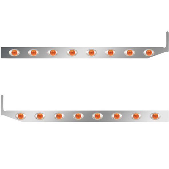 2.5 X 44 Inch Sleeper Panel W/ 8 P3 Amber/Amber LED Lights For Peterbilt 567, 579 - Pair