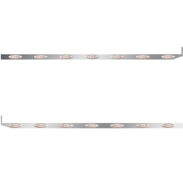 4 X 80 Inch Sleeper Panel W/ 7 P1 Amber/Clear LED Lights For Peterbilt 567, 579 - Pair