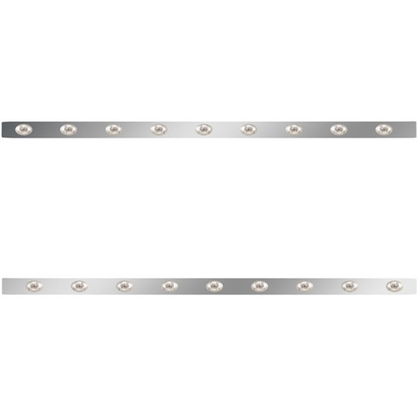2.5 X 72 Inch Sleeper Panel W/ 9 P3 Amber/Clear LED Lights For Peterbilt 567, 579 - Pair