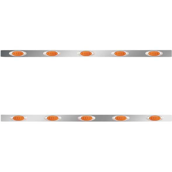 4 X 72 Inch Sleeper Panel W/ 5 P1 Amber/Amber LED Lights For Peterbilt 567, 579 - Pair