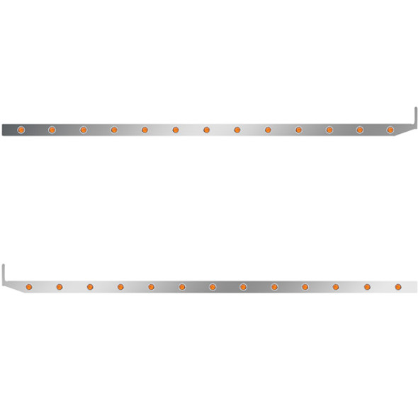 2.5 X 80 Inch Sleeper Panel W/ 13 - 3/4 Inch Amber/Amber LED Lights For Peterbilt 579 - Pair