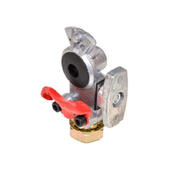TPHD Glad Hand With Shut Off Valve, Emergency Red