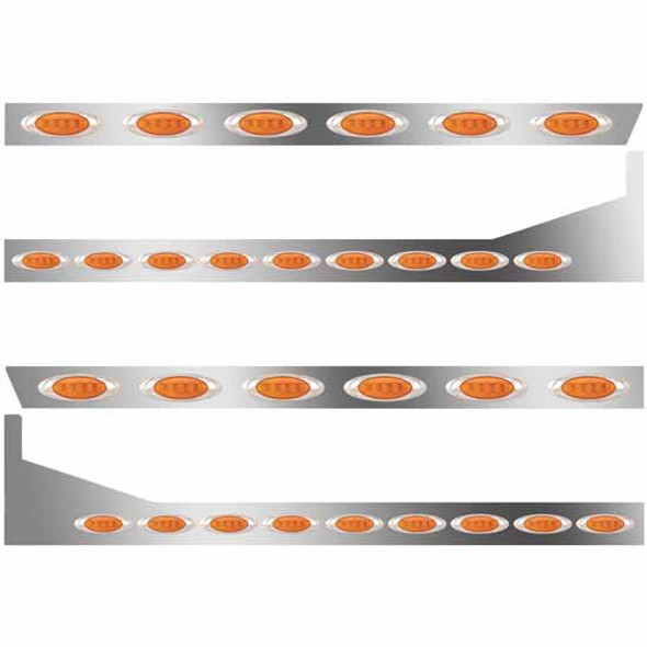 3 In SS Extd Cab/Sleeper Panel Kit W/ 18 P1 Amber/Amber LEDs  For 378/379 W/ 70/78 In Sleeper - W/ Extenders