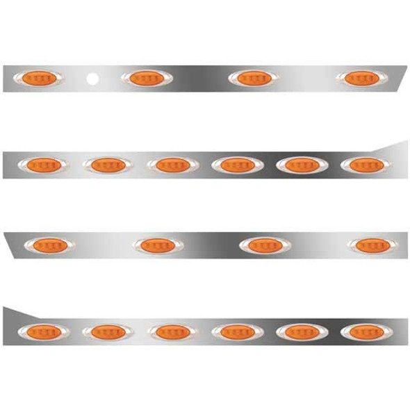 3 In SS Std Cab/Sleeper Panel Kit W/ 12 P1 Amber/Amber LEDs  For 389 131 BBC 70/78 In Sleeper, Std End Cap