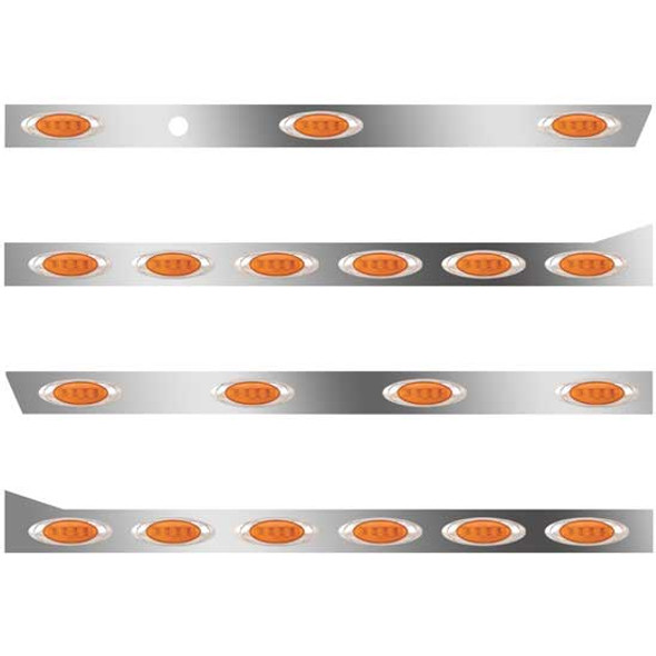 3 In SS Std Cab/Sleeper Panel Kit W/ 20/22 P1 Amber/Amber LEDs  For 389 131 BBC 70/78 In Sleeper, Std End Cap