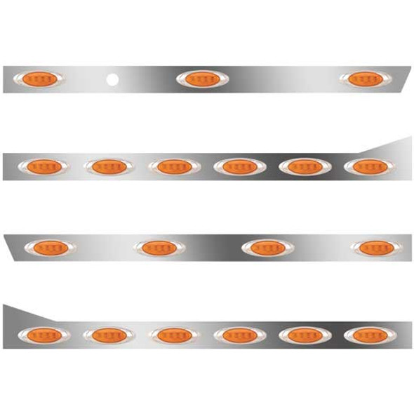 3 In SS Std Cab/Sleeper Panel Kit W/ 20/22 P1 Amber/Amber LEDs  For 389 131 BBC 70/78 In Sleeper, Extd End Cap