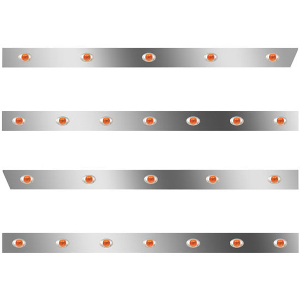 3 In SS Std Cab/Sleeper Panel Kit W/ 18 P3 Amber/Amber LEDs  For 378/379 W/ 63/72 In Sleeper - No Extenders