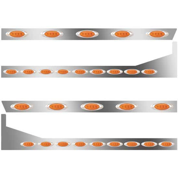 3 In SS Std Cab/Sleeper Panel Kit W/ 16 P1 Amber/Amber LEDs  For 388/389 W/ 70/78 In - W/ Extenders
