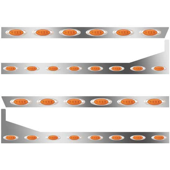 3 In SS Extd Cab/Sleeper Panel Kit W/ 18 P1 Amber/Amber LEDs  For 378/379 W/ 48/58 In Sleeper - W/ Extenders