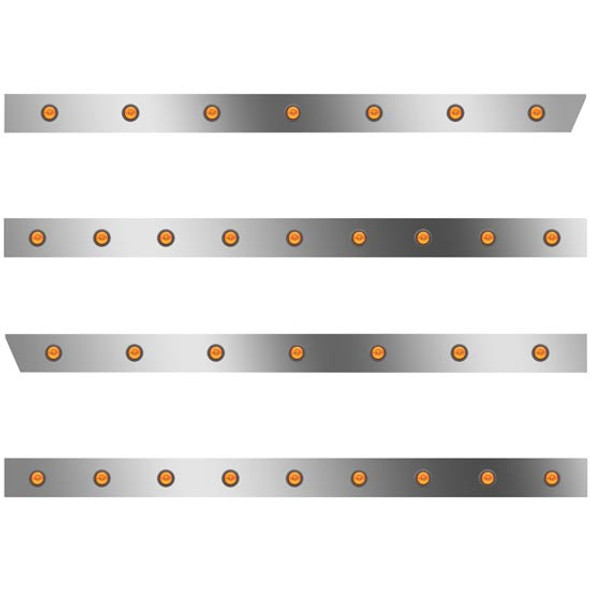 3 In. Std Cab Panels W/ 24 - 2 Inch Amber/Amber Lights  For Peterbilt 389 Glider W/ 63/72 In. Sleeper No Extenders