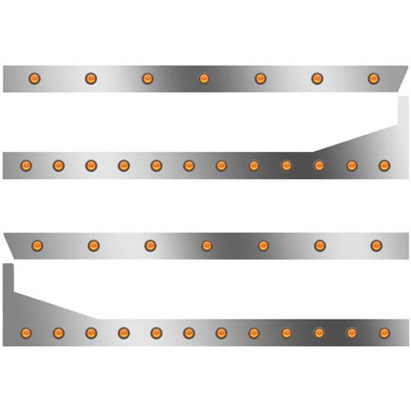 3 In. Std Cab Panels W/ 38 - 2 Inch Amber/Amber Lights  For Peterbilt 389 Glider W/ 70/78 In. Sleeper W/ Extenders