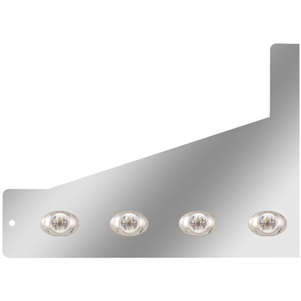 4 Inch SS Sleeper Extensions With 8 P3 Amber/Clear LEDs For Peterbilt With 36/44/48/58/63/72 Inch Unibilt Sleeper