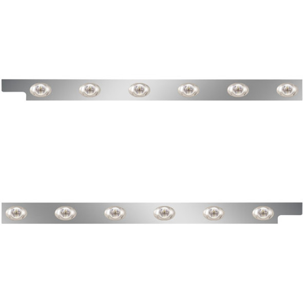 2.5 Inch Stainless Steel Cab Panels W/ 12 Amber/Amber M3 LEDs For Peterbilt 567 121BBC SFA