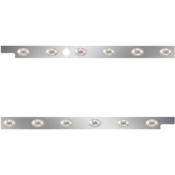 2.5 Inch Stainless Steel Cab Panels W/ 12 Amber/Clear P3 LEDs For Peterbilt 567 121BBC SFA