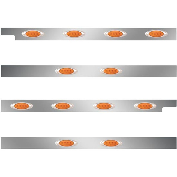 2.5 Inch SS Cab-Sleeper Panels W/ 12 P1 Amber/Amber LEDs  For Peterbilt 567 121BBC, 579 123BBC