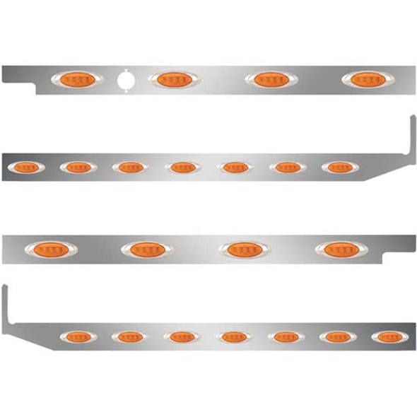 2.5 Inch SS Cab-Sleeper Panels W/ 22 P1 Amber/Amber LEDs  For Peterbilt 567 121BBC, 579 123BBC