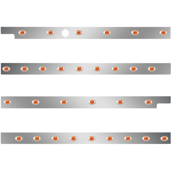 2.5 Inch SS Cab-Sleeper Panels W/ 30 P3 Amber/Amber LEDs  For Peterbilt 567 121BBC, 579 123BBC