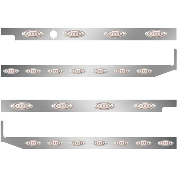 2.5 Inch SS Cab-Sleeper Panels W/ 22 P1 Amber/Clear LEDs  For Peterbilt 567 121BBC, 579 123BBC