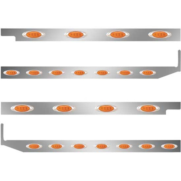 2.5 Inch S.S. Cab-Sleeper Panels W/ 22 P1 Amber/Amber LEDs  For Peterbilt 567 121BBC, 579 123BBC