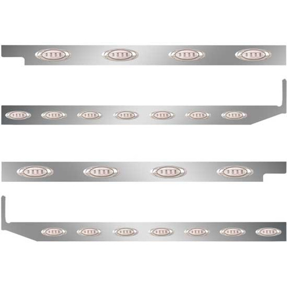 2.5 Inch S.S. Cab-Sleeper Panels W/ 22 P1 Amber/Clear LEDs  For Peterbilt 567 121BBC, 579 123BBC