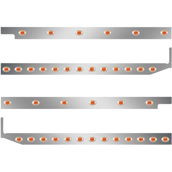 2.5 Inch S.S. Cab-Sleeper Panels W/ 38 P3 Amber/Amber LEDs  For Peterbilt 567 121BBC, 579 123BBC