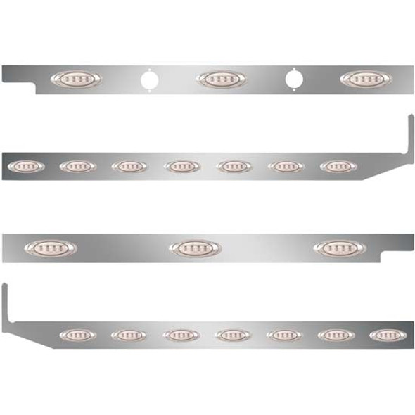 2.5 Inch S.S. Cab-Sleeper Panels W/ 20 P1 Amber/Clear LEDs  For Peterbilt 567 121BBC, 579 123BBC
