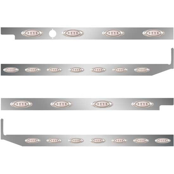 2.5 Inch S.S. Cab-Sleeper Panels W/ 22 P1 LEDs  For Peterbilt 567 113BBC, 579 117BBC SBA W/ 72 Inch Sleeper